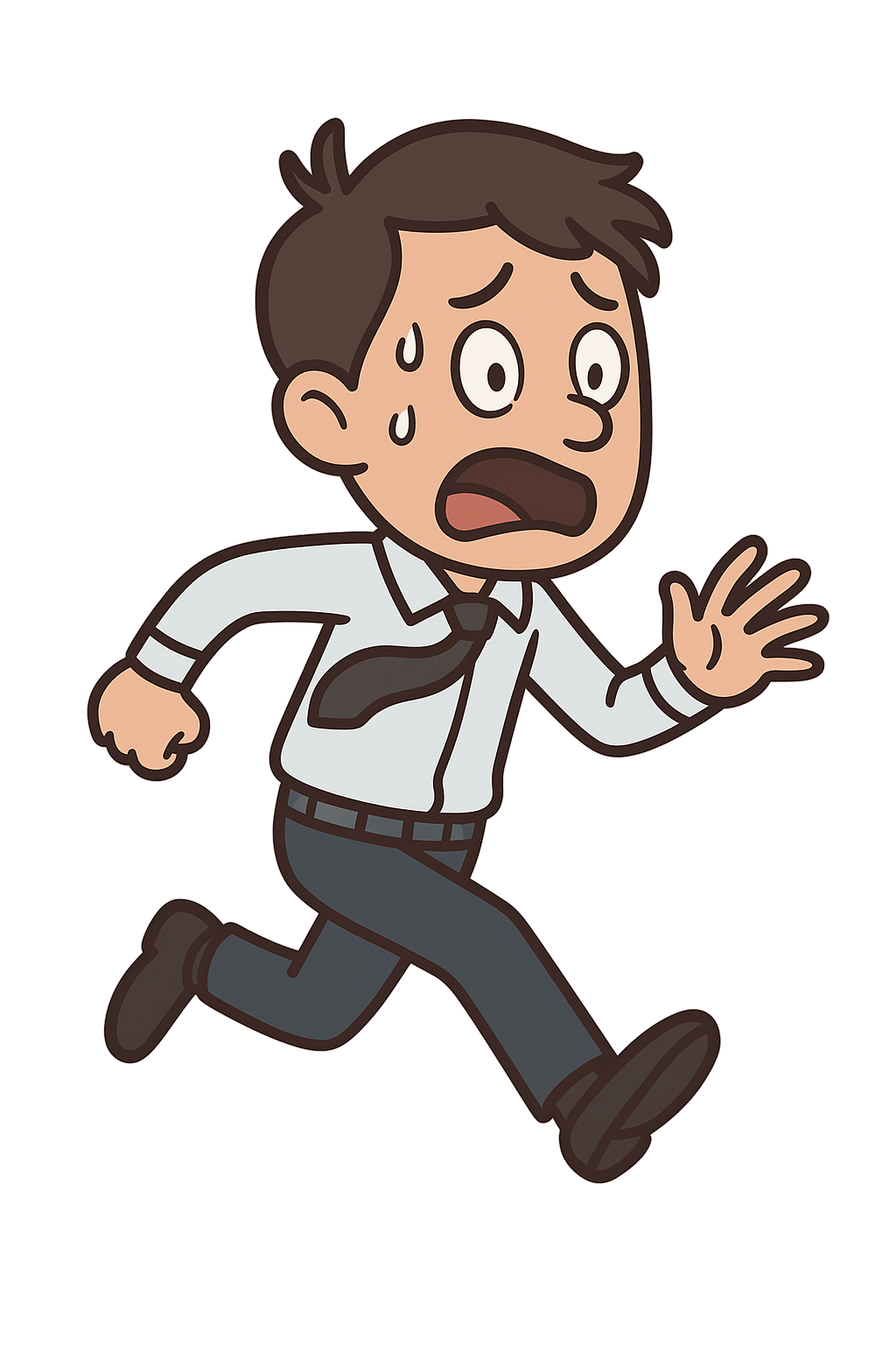 Hombre angustiado corriendo